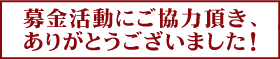 募金活動にご協力頂き、ありがとうございました！