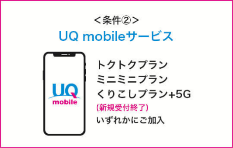 ＜条件②＞UQ mobileサービス