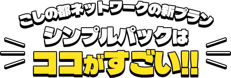 こしの都ネットワークの新プラン シンプルパックはココがすごい!