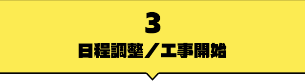 3日程調整/工事開始